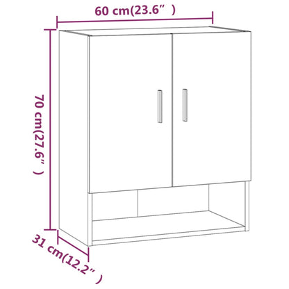 Wandkast 60X31X70 Cm Bewerkt Hout Wit - Design Meubelz