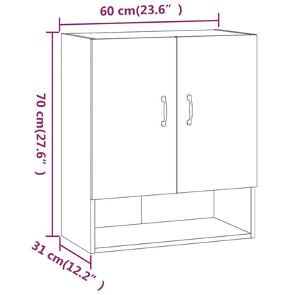 Wandkast 60X31X70 Cm Bewerkt Hout Wit - Design Meubelz