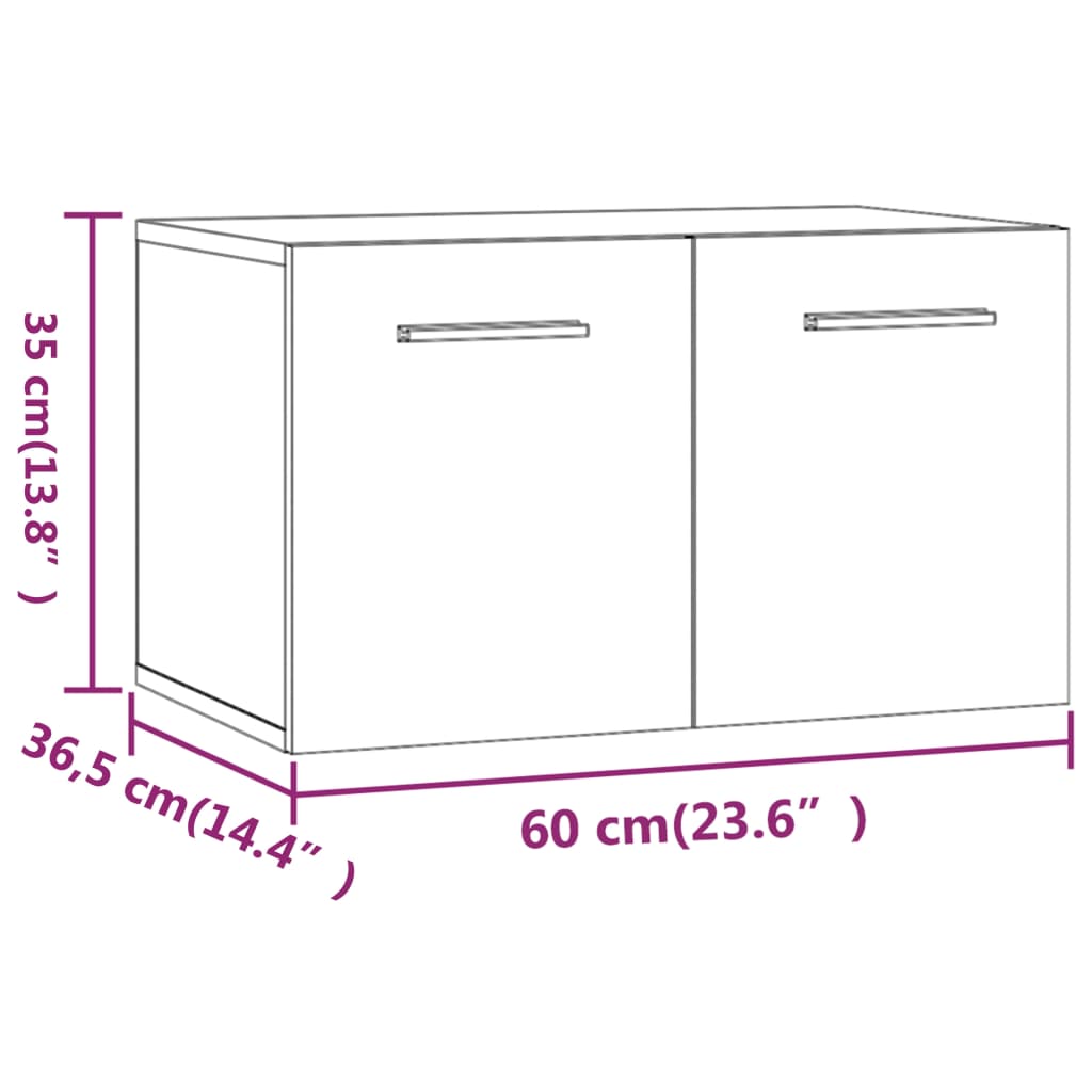 Wandkast 60X36,5X35 Cm Bewerkt Hout Wit - Design Meubelz