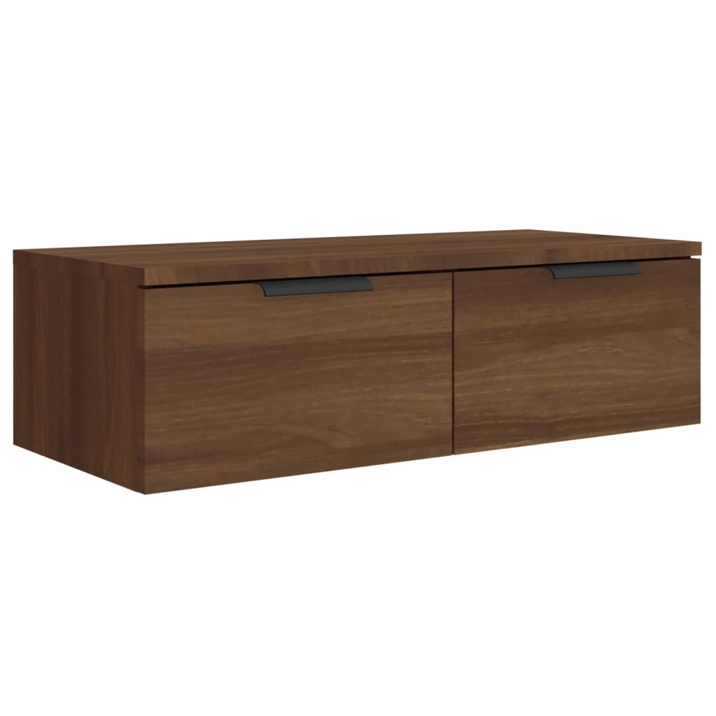 Wandkast 68X30X20 Cm Bewerkt Hout Bruineikenkleurig - Design Meubelz