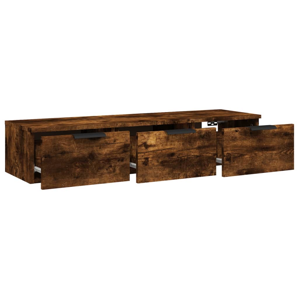 Wandkast 102X30X20 Cm Bewerkt Hout Gerookt Eikenkleurig - Design Meubelz