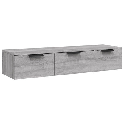 Wandkast 102X30X20 Cm Bewerkt Hout Grijs Sonoma Eikenkleurig - Design Meubelz