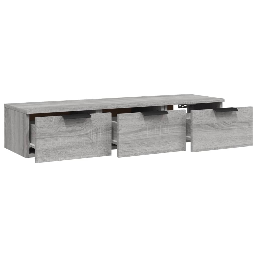 Wandkast 102X30X20 Cm Bewerkt Hout Grijs Sonoma Eikenkleurig - Design Meubelz