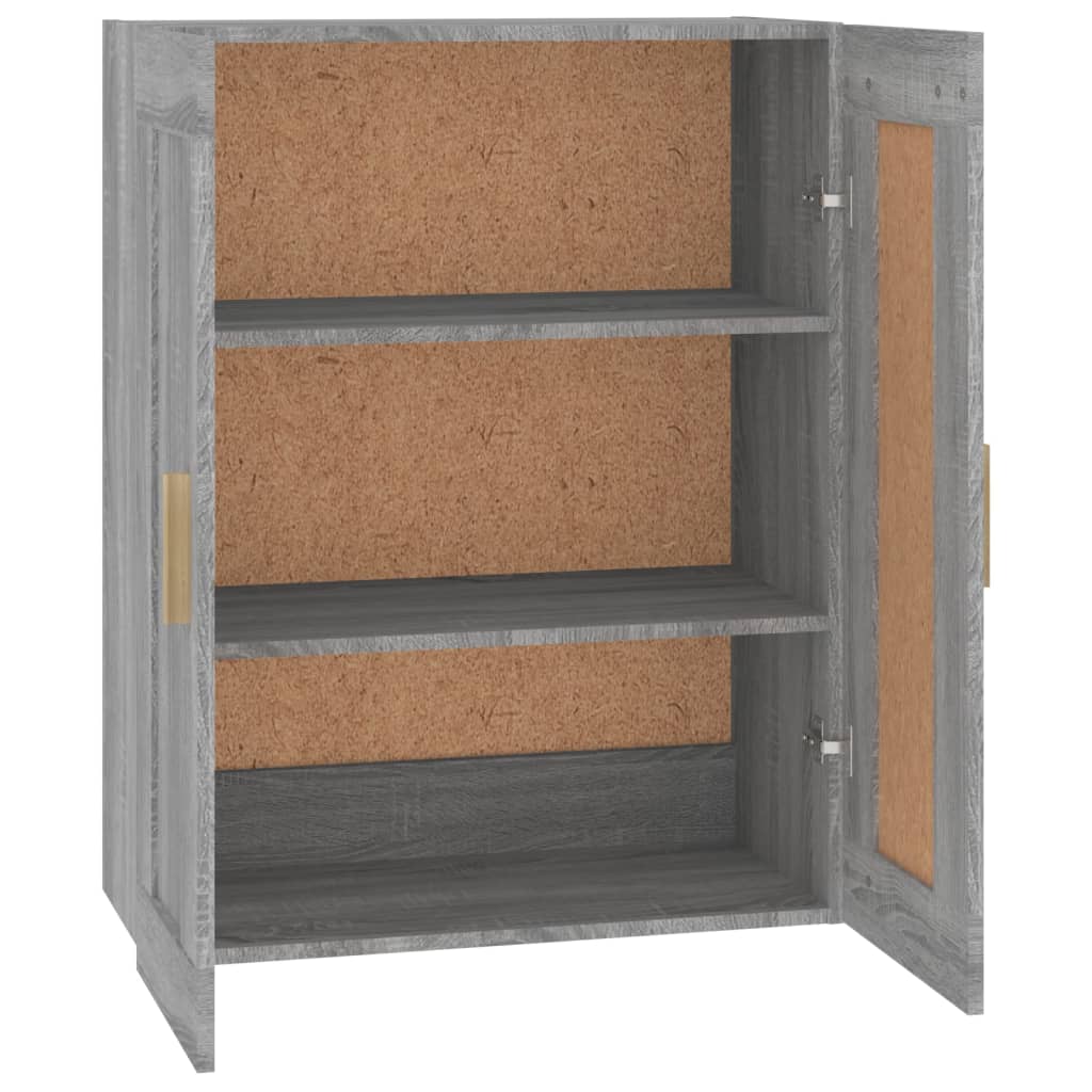 Wandkast 69,5X32,5X90 Cm Bewerkt Hout Grijs Sonoma Eikenkleurig - Design Meubelz