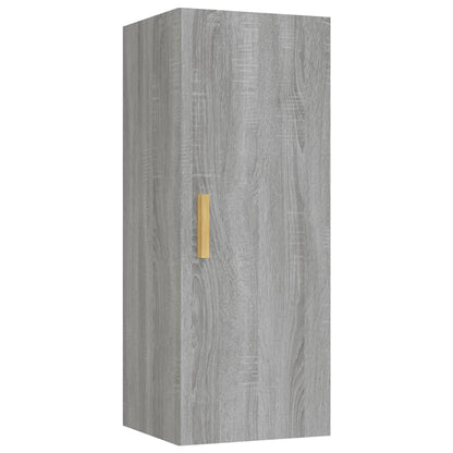 Wandkast 34,5X34X90 Cm Bewerkt Hout Grijs Sonoma Eikenkleurig - Design Meubelz