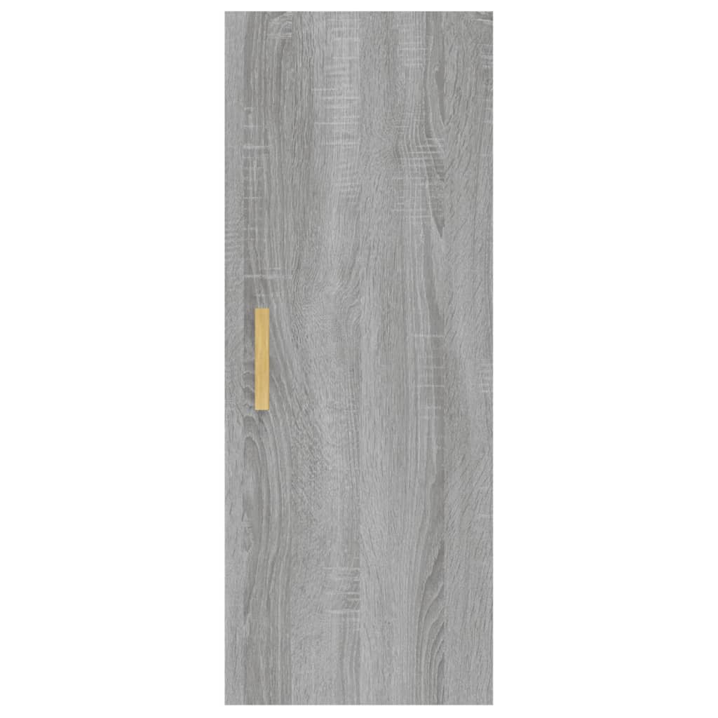 Wandkast 34,5X34X90 Cm Bewerkt Hout Grijs Sonoma Eikenkleurig - Design Meubelz