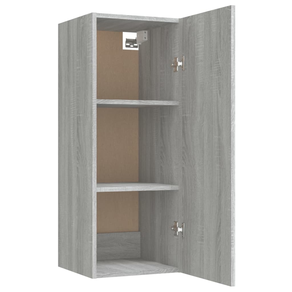 Wandkast 34,5X34X90 Cm Bewerkt Hout Grijs Sonoma Eikenkleurig - Design Meubelz