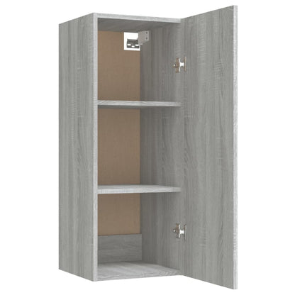 Wandkast 34,5X34X90 Cm Bewerkt Hout Grijs Sonoma Eikenkleurig - Design Meubelz