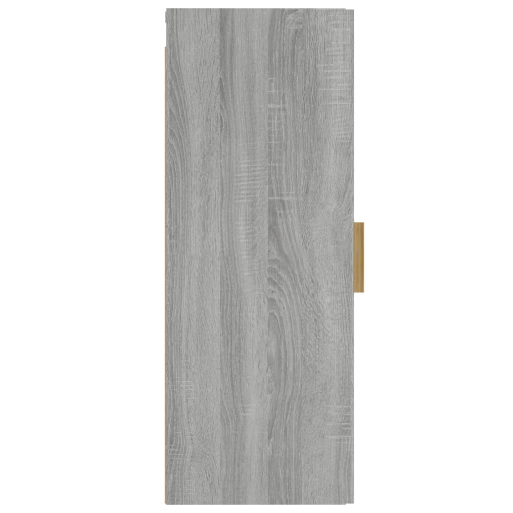 Wandkast 34,5X34X90 Cm Bewerkt Hout Grijs Sonoma Eikenkleurig - Design Meubelz