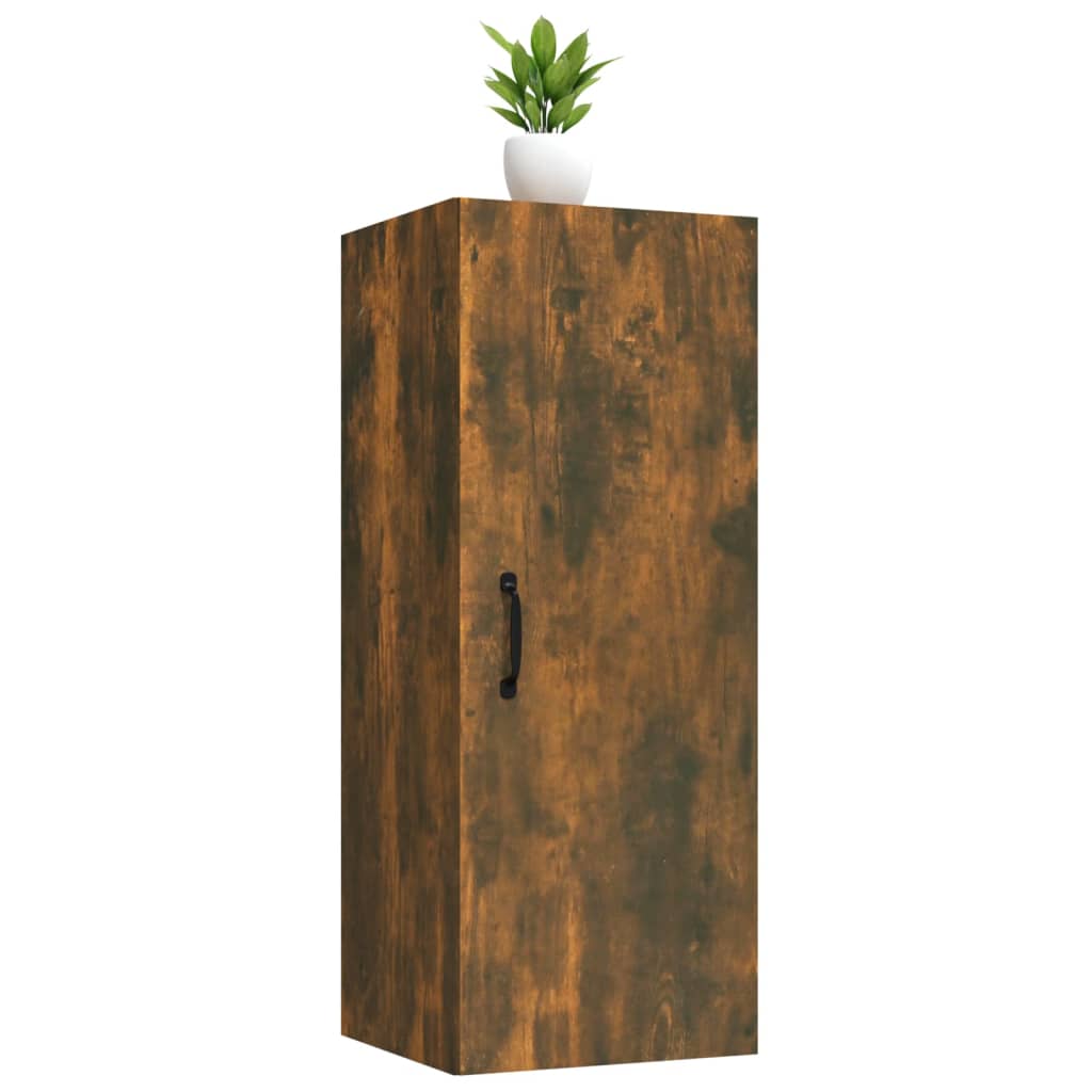 Wandkast 34,5X34X90 Cm Bewerkt Hout Gerookt Eikenkleurig - Design Meubelz