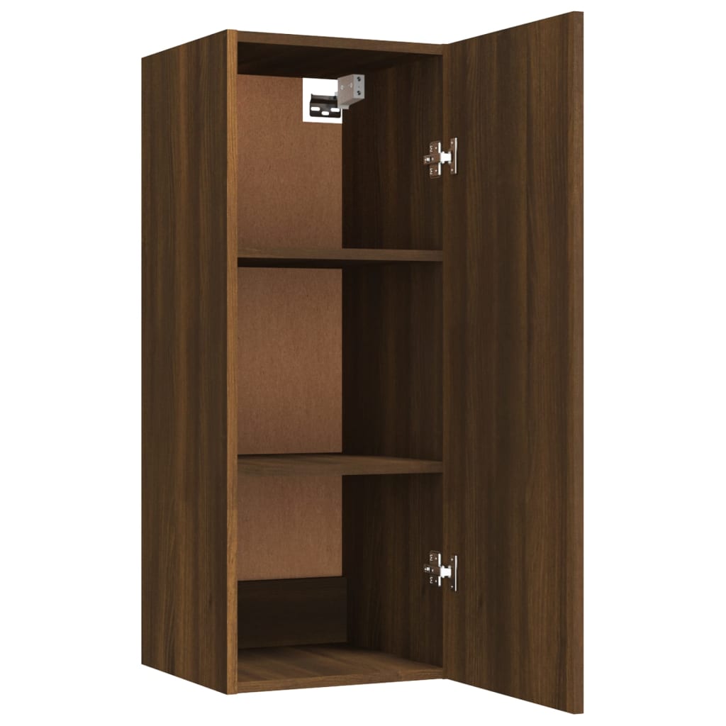 Wandkast 34,5X34X90 Cm Bewerkt Hout Bruineikenkleurig - Design Meubelz