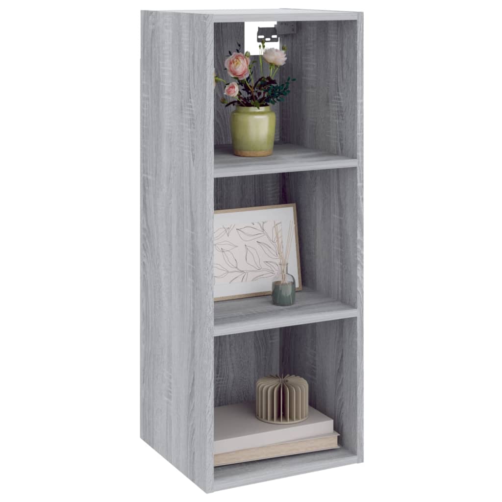 Wandkast 34,5X32,5X90 Cm Bewerkt Hout Grijs Sonoma Eikenkleurig - Design Meubelz