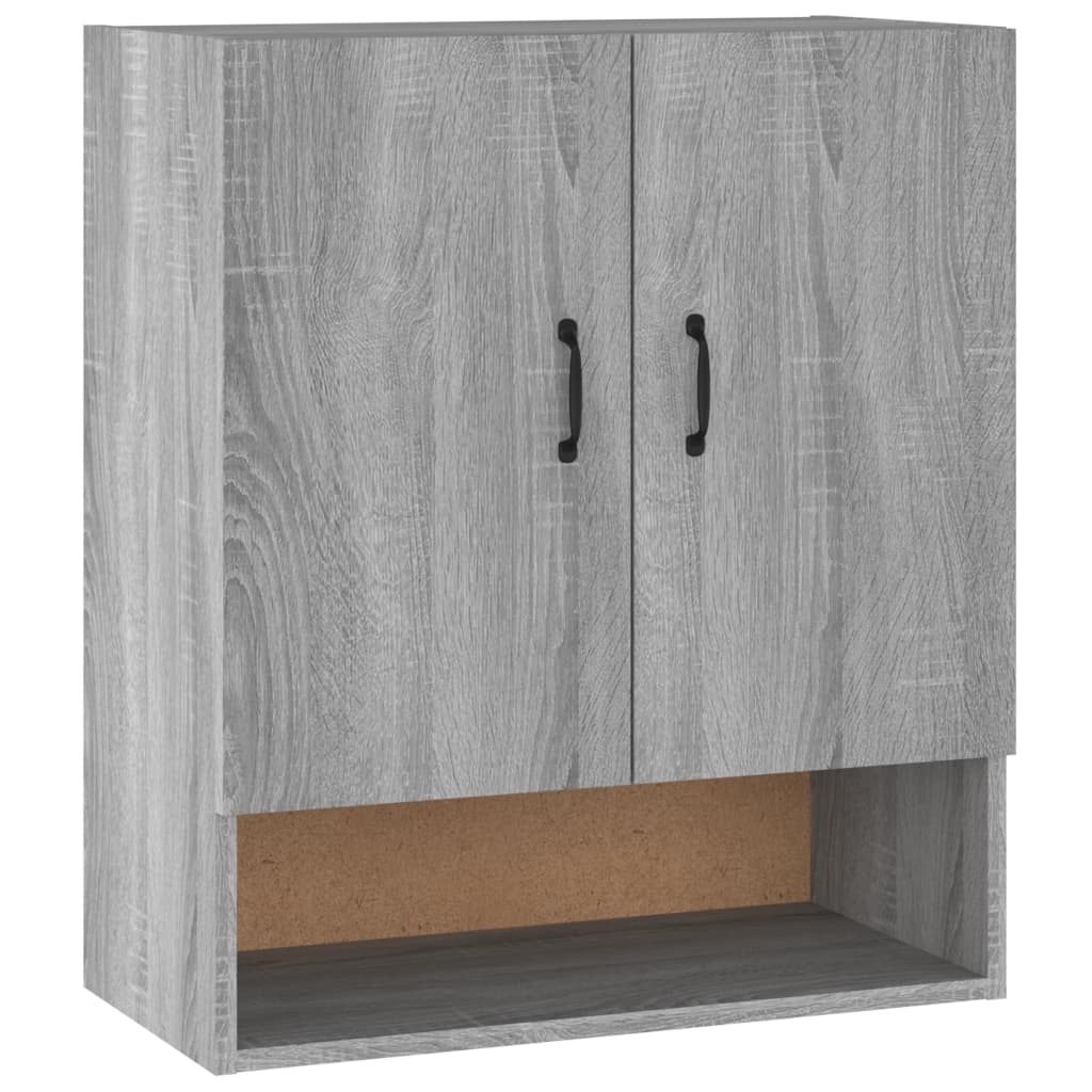 Wandkast 60X31X70 Cm Bewerkt Hout Grijs Sonoma Eikenkleurig - Design Meubelz