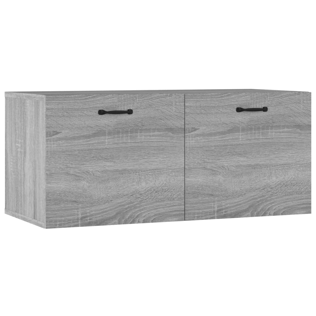 Wandkast 80X35X36,5 Cm Bewerkt Hout Grijs Sonoma Eikenkleurig - Design Meubelz