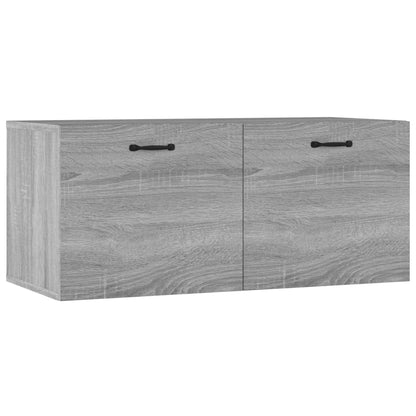 Wandkast 80X35X36,5 Cm Bewerkt Hout Grijs Sonoma Eikenkleurig - Design Meubelz