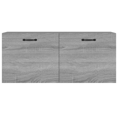 Wandkast 80X35X36,5 Cm Bewerkt Hout Grijs Sonoma Eikenkleurig - Design Meubelz