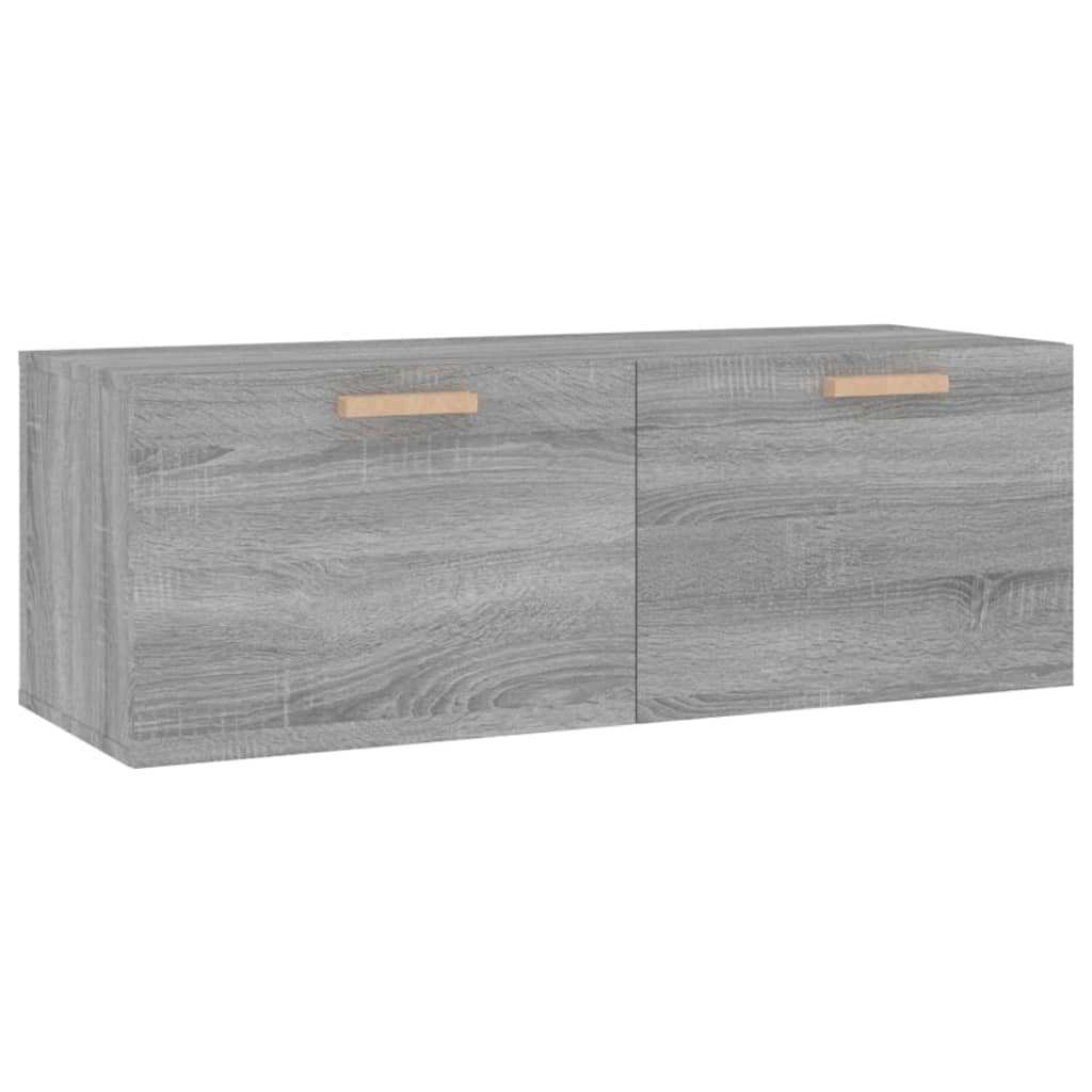 Wandkast 100X36,5X35 Cm Bewerkt Hout Grijs Sonoma Eikenkleurig - Design Meubelz