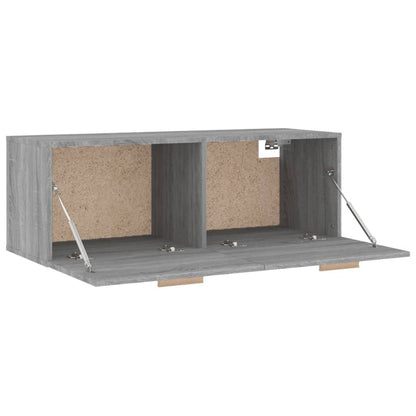 Wandkast 100X36,5X35 Cm Bewerkt Hout Grijs Sonoma Eikenkleurig - Design Meubelz