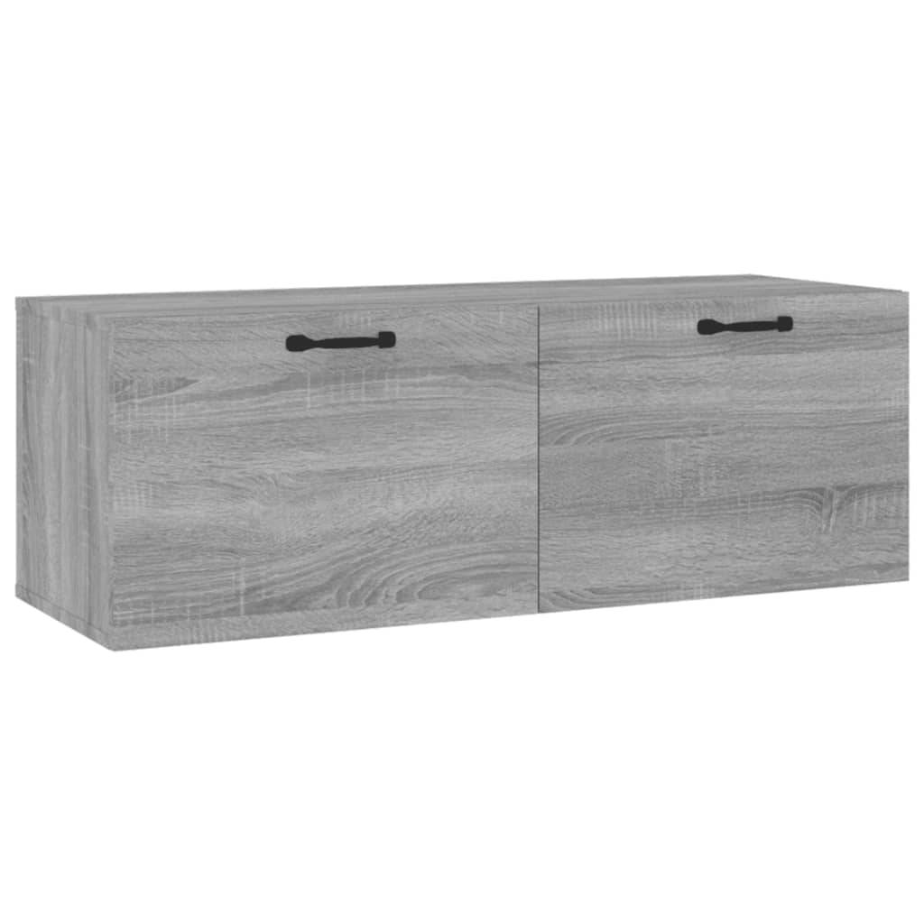 Wandkast 100X36,5X35 Cm Bewerkt Hout Grijs Sonoma Eikenkleurig - Design Meubelz