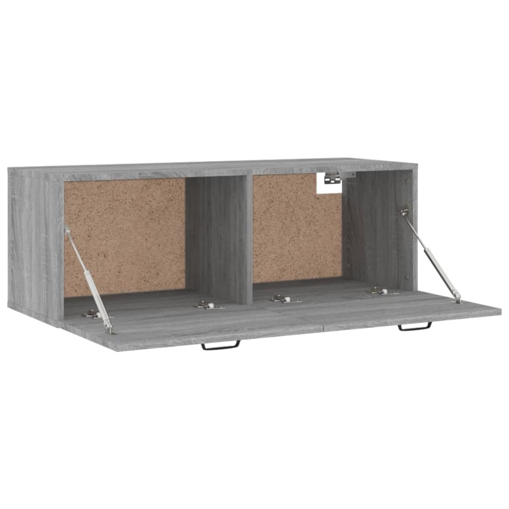 Wandkast 100X36,5X35 Cm Bewerkt Hout Grijs Sonoma Eikenkleurig - Design Meubelz