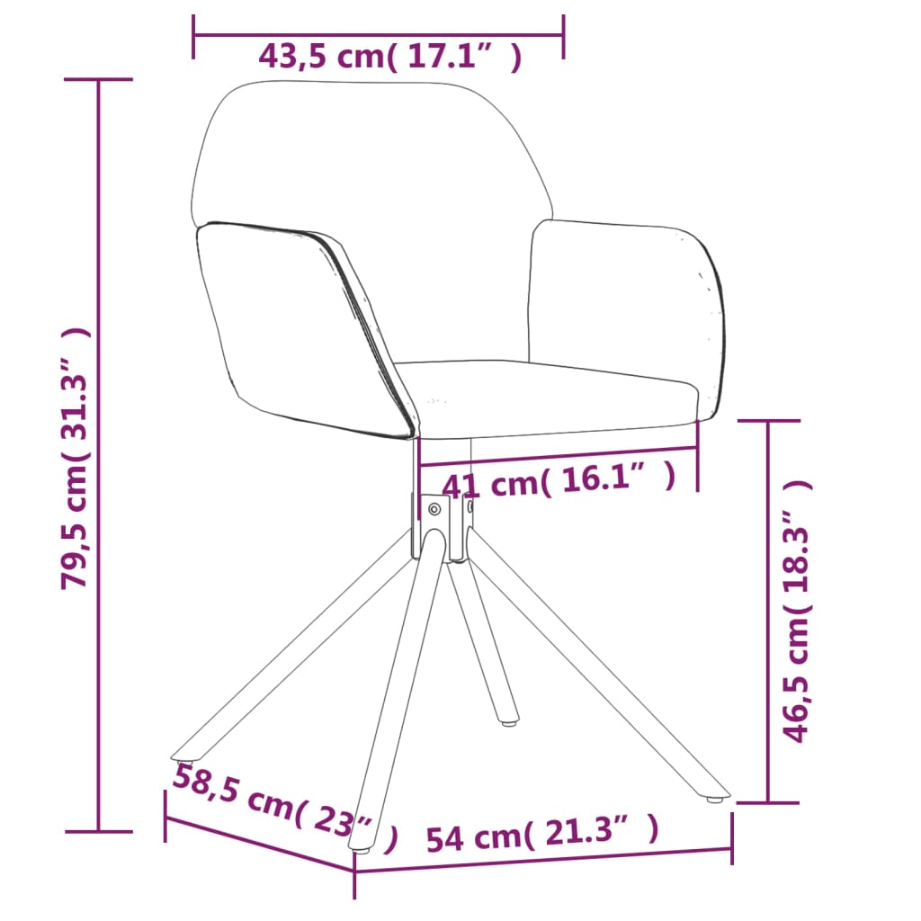 Eetkamerstoelen Draaibaar 2 St Fluweel Roze - Design Meubelz