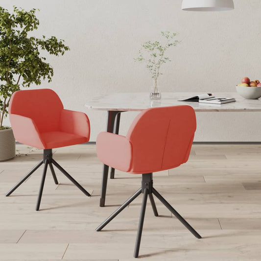 Eetkamerstoelen Draaibaar 2 St Fluweel Roze - Design Meubelz