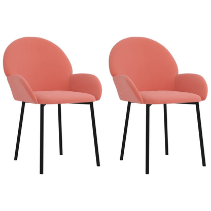 Eetkamerstoelen 2 St Fluweel Roze - Design Meubelz