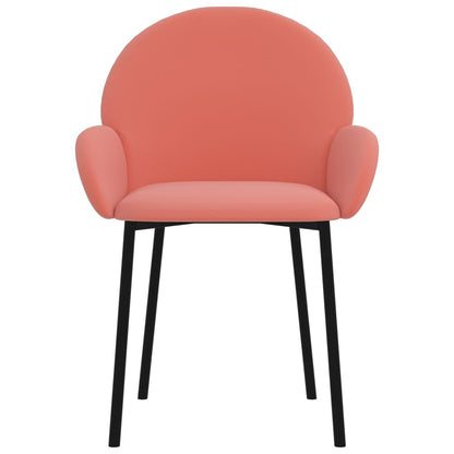 Eetkamerstoelen 2 St Fluweel Roze - Design Meubelz