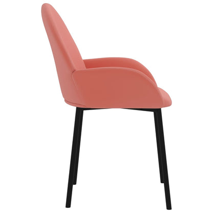 Eetkamerstoelen 2 St Fluweel Roze - Design Meubelz