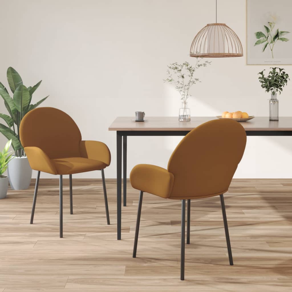 Eetkamerstoelen 2 St Fluweel Bruin - Design Meubelz