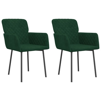 Eetkamerstoelen 2 St Fluweel Donkergroen - Design Meubelz