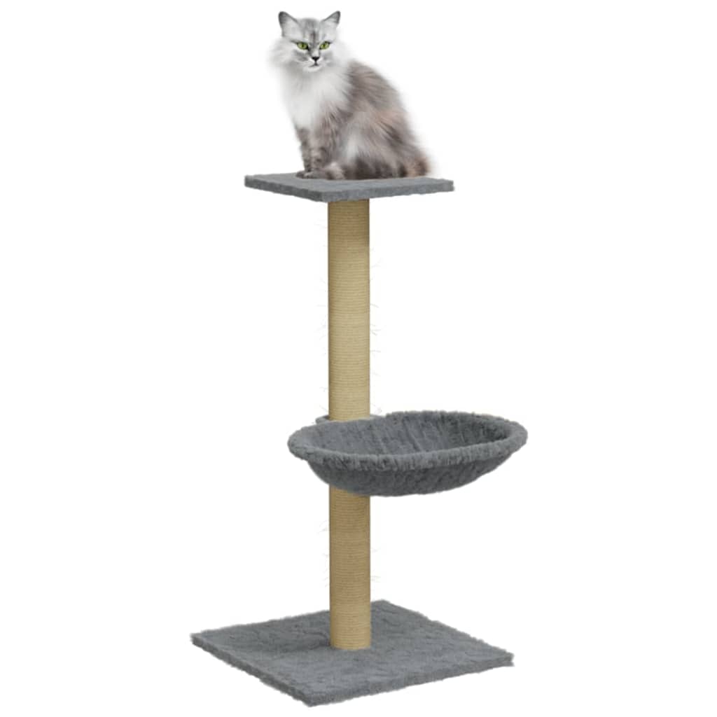 Kattenmeubel Met Sisal Krabpaal 74 Cm Lichtgrijs Lichtgrijs - Design Meubelz