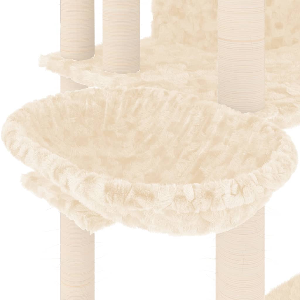 Kattenmeubel Met Sisal Krabpalen 191 Cm Crèmekleurig crème - Design Meubelz