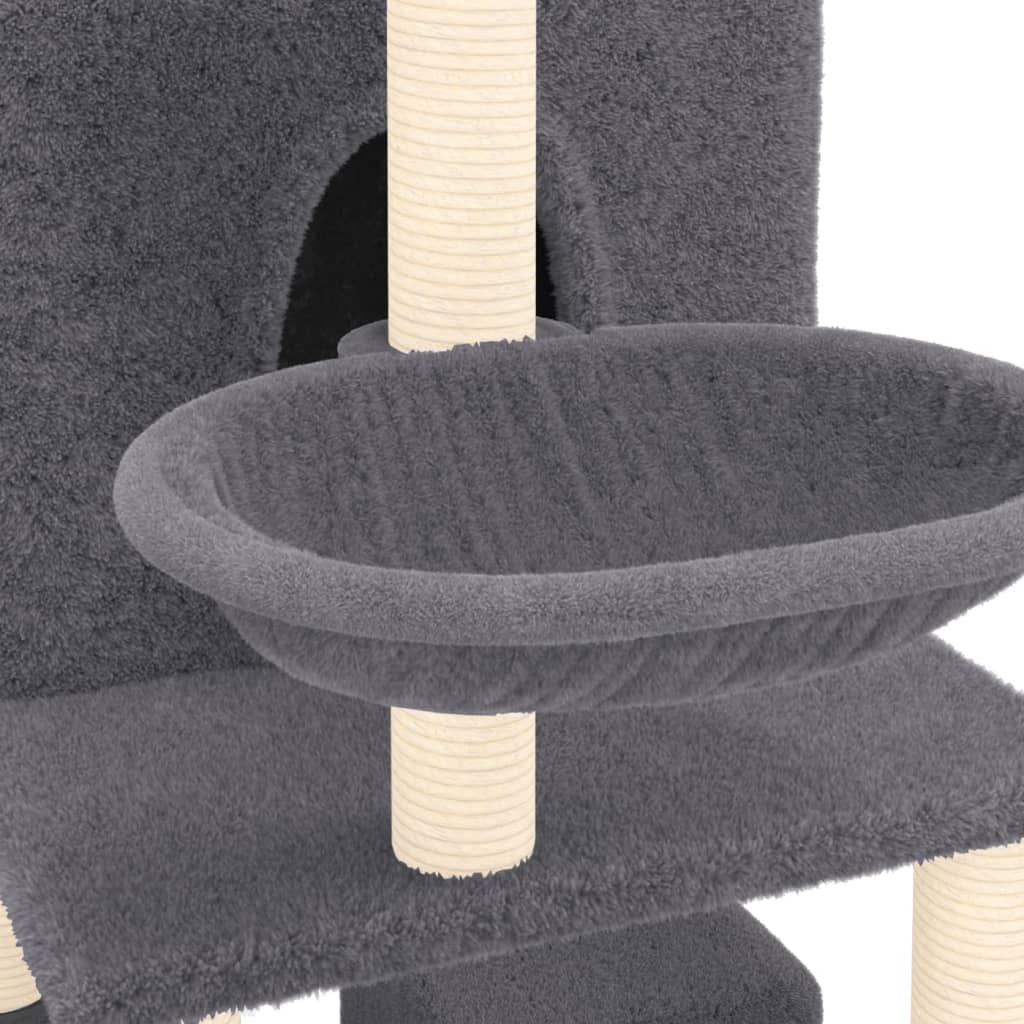 Kattenmeubel Met Sisal Krabpalen 180 Cm Donkergrijs Donkergrijs - Design Meubelz