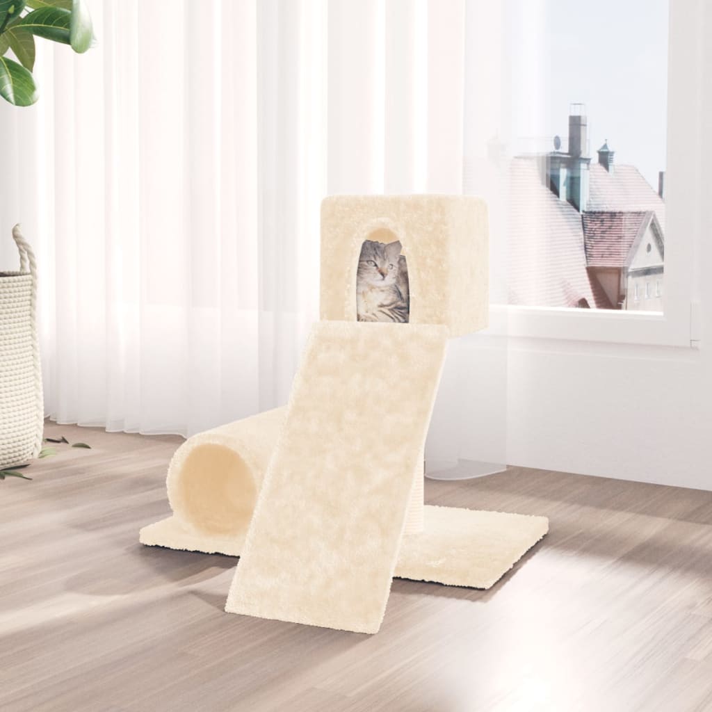 Kattenmeubel Met Sisal Krabpaal 59 Cm Crèmekleurig crème - Design Meubelz