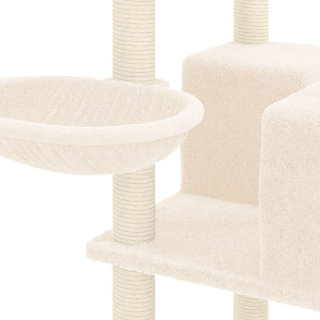 Kattenmeubel Met Sisal Krabpalen 167 Cm Crèmekleurig crème - Design Meubelz