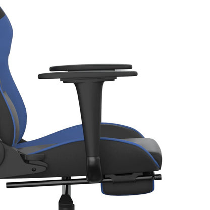 Massage Gamestoel Kunstleer Zwart en blauw - Design Meubelz