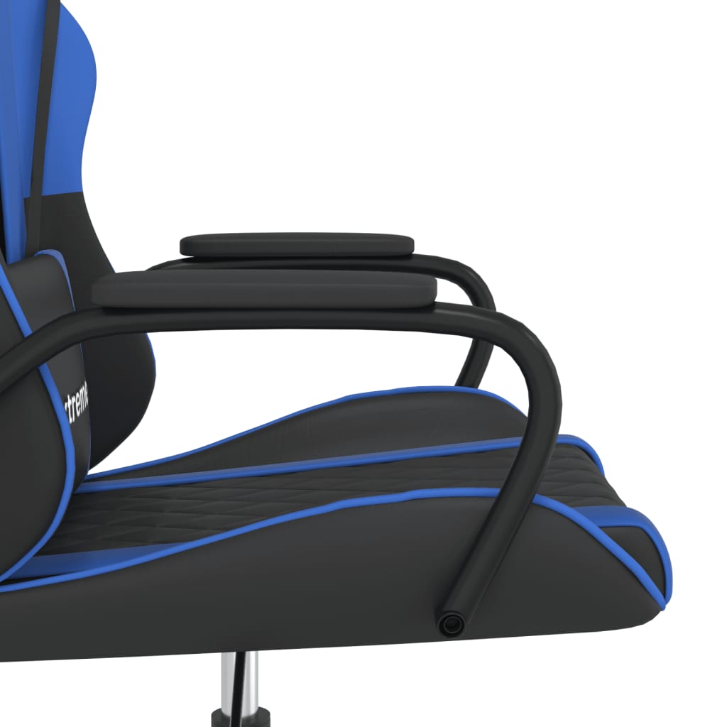 Massage Gamestoel Kunstleer Zwart en blauw - Design Meubelz