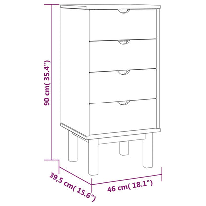 Ladekast Otta 46X39,5X90 Cm Massief Grenenhout Bruin En Grijs - Design Meubelz