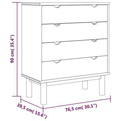 Ladekast Otta 76,5X39,5X90 Cm Massief Grenenhout Bruin En Grijs - Design Meubelz