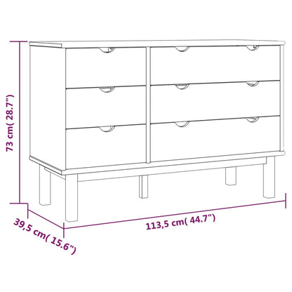 Ladekast Otta 111X42X73,5 Cm Grenenhout Bruin En Grijs - Design Meubelz