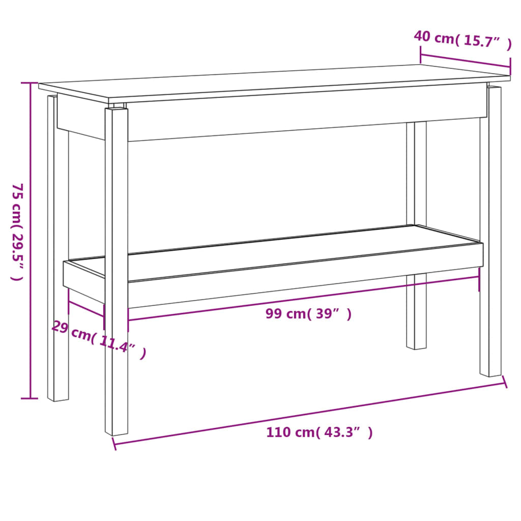 Wandkast 110X40X75 Cm Massief Grenenhout Honingbruin - Design Meubelz