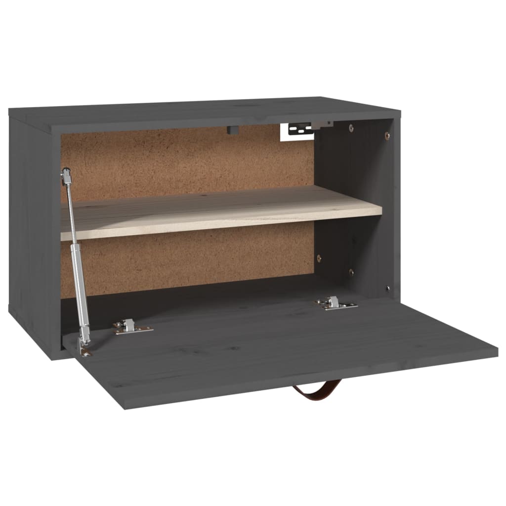 Wandkast 60X30X35 Cm Massief Grenenhout Grijs - Design Meubelz