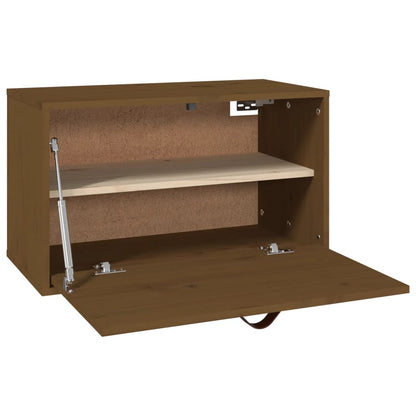 Wandkast 60X30X35 Cm Massief Grenenhout Honingbruin - Design Meubelz