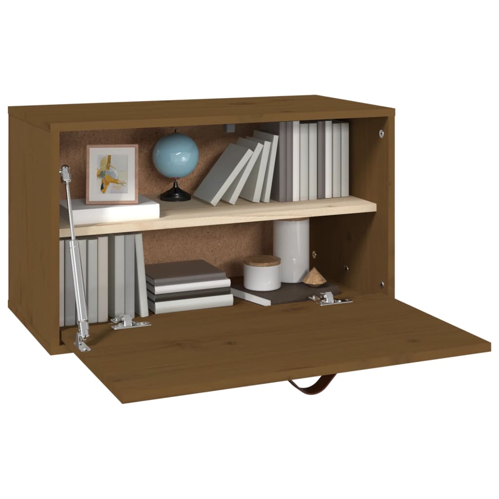 Wandkast 60X30X35 Cm Massief Grenenhout Honingbruin - Design Meubelz