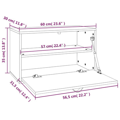 Wandkast 60X30X35 Cm Massief Grenenhout Honingbruin - Design Meubelz