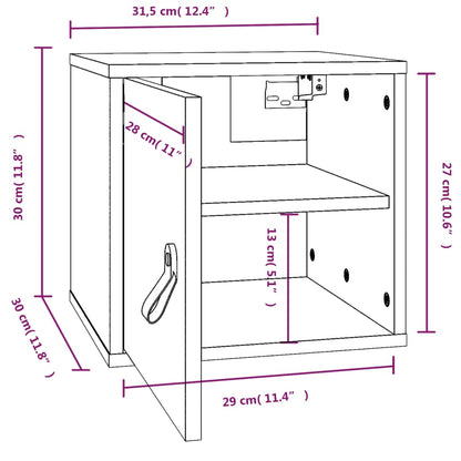 Wandkast 31,5X30X30 Cm Massief Grenenhout Grijs - Design Meubelz