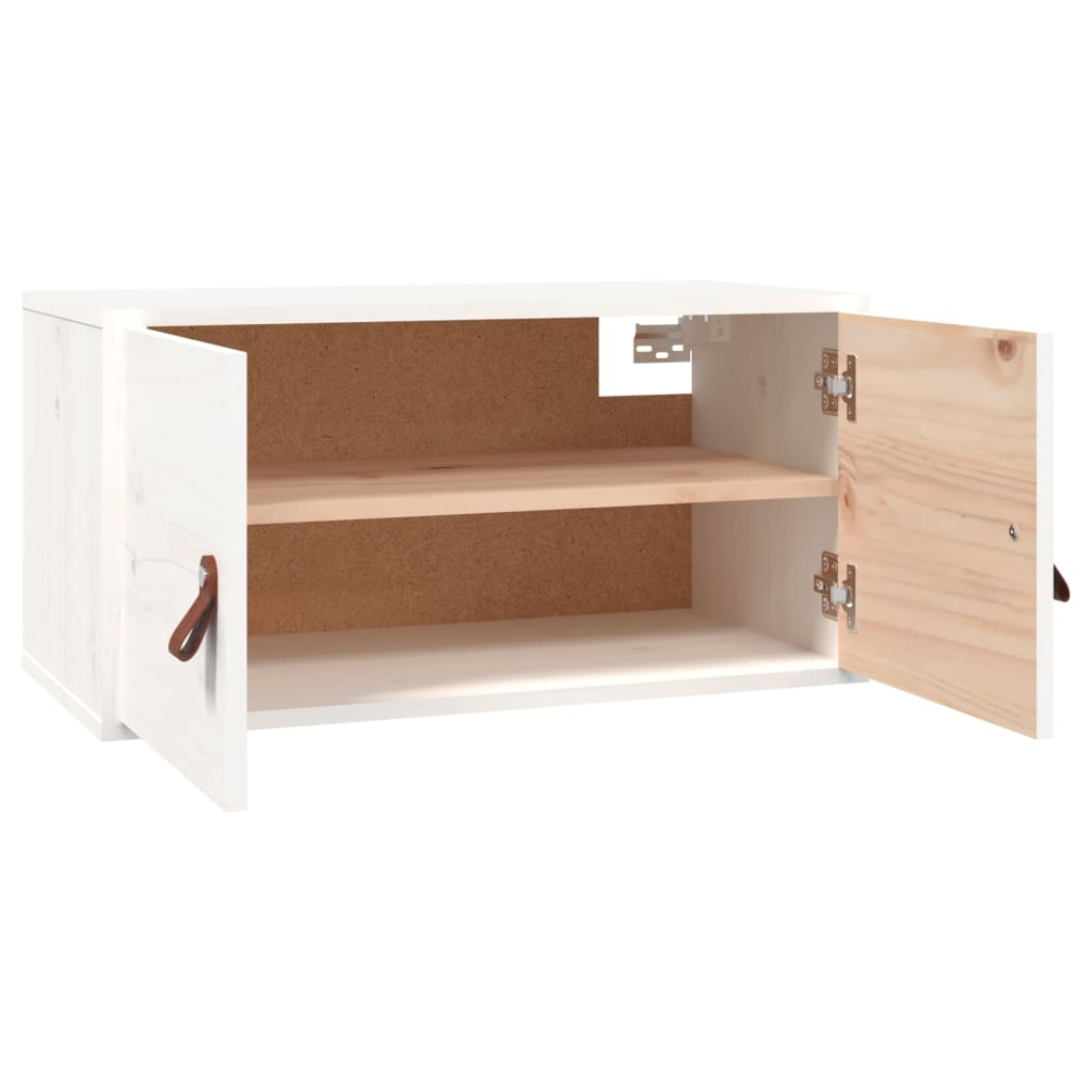 Wandkast 60X30X30 Cm Massief Grenenhout Wit - Design Meubelz