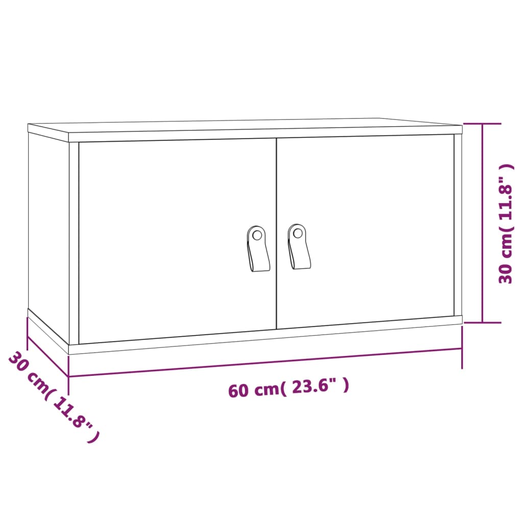 Wandkast 60X30X30 Cm Massief Grenenhout Wit - Design Meubelz