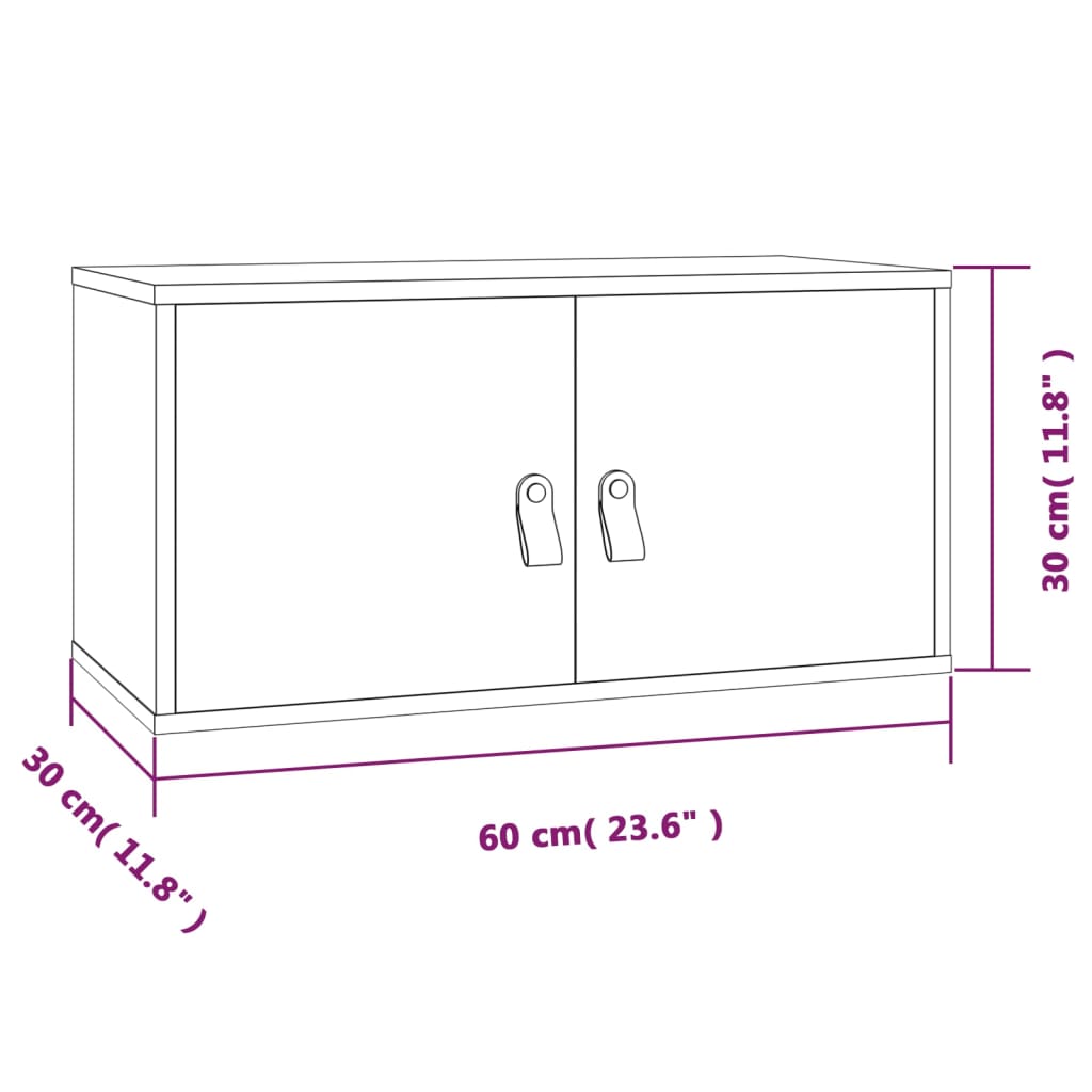 Wandkast 60X30X30 Cm Massief Grenenhout Grijs - Design Meubelz